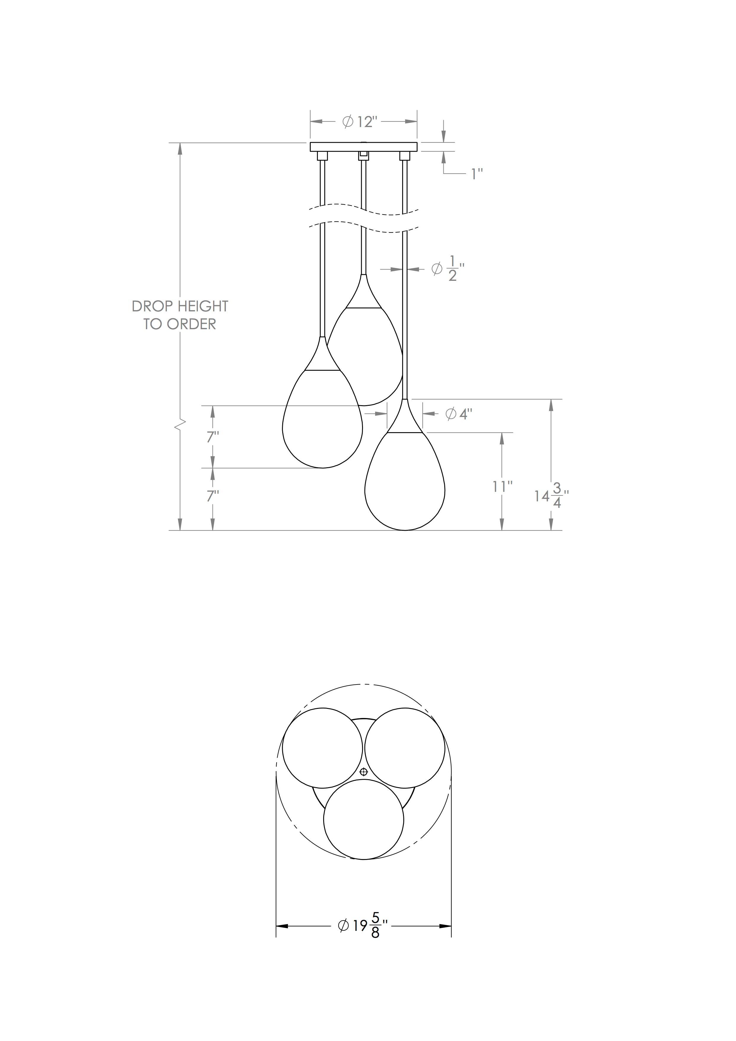 Konekt Large Armor Pendant 3 Cluster in Satin Brass For Sale 4