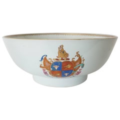 Armorial Chinese Export Porcelain Punch Bowl of Large Size Mackenzie, circa 1755