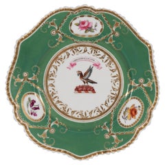 Used  English Porcelain Armorial Plate Hand Painted Eagle Motto By Industry and Hope