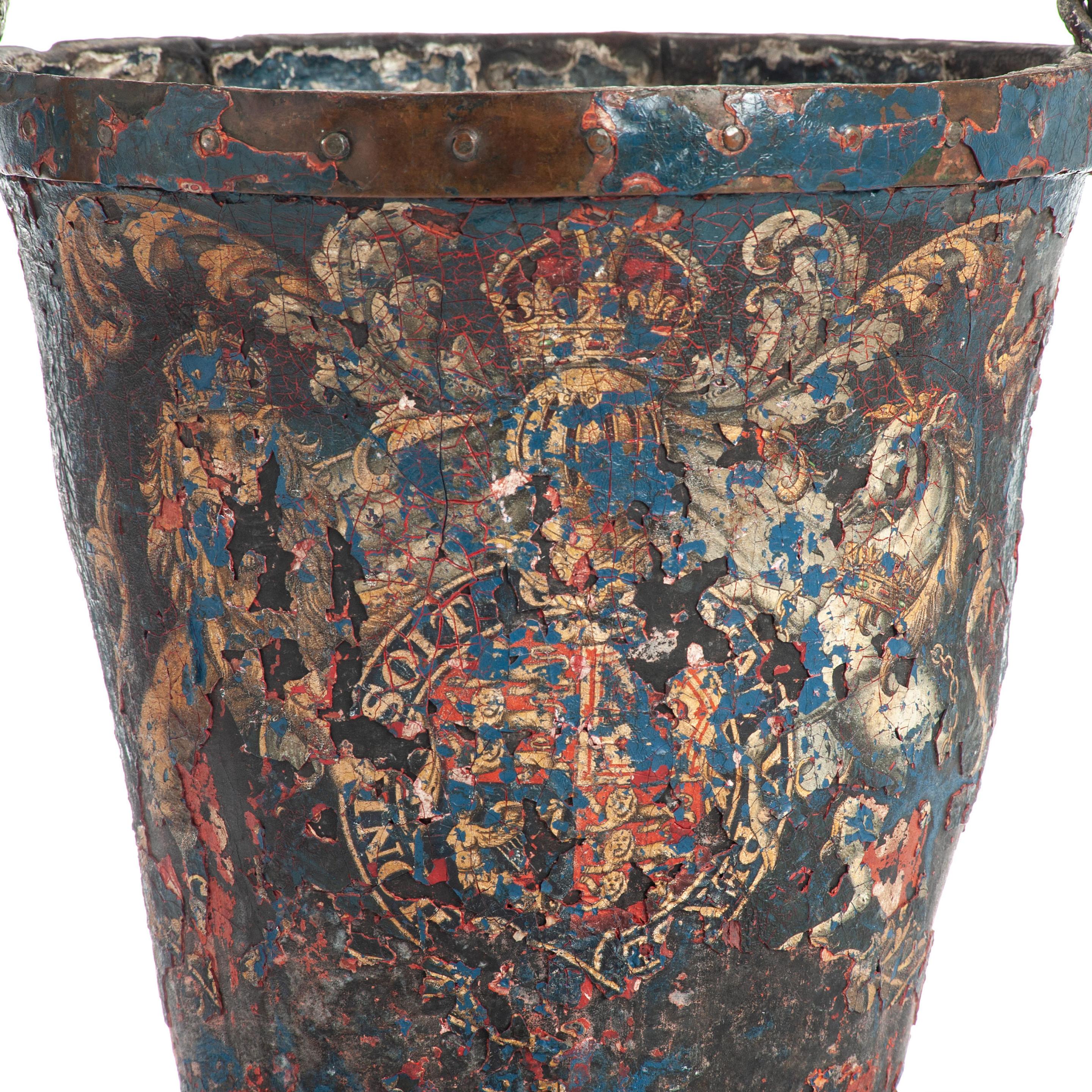 Ref: VL8

Blue armorial leather bucket. 

England, circa 1820. 


Measurements: H: 28.5cm (11.2