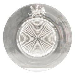 Antique Armorial Platter Engraved with the Crest of the Earl of Sandwich, Blown Glass