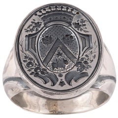 Antique Armorial Signet Ring Second Quarter of the 18th Century