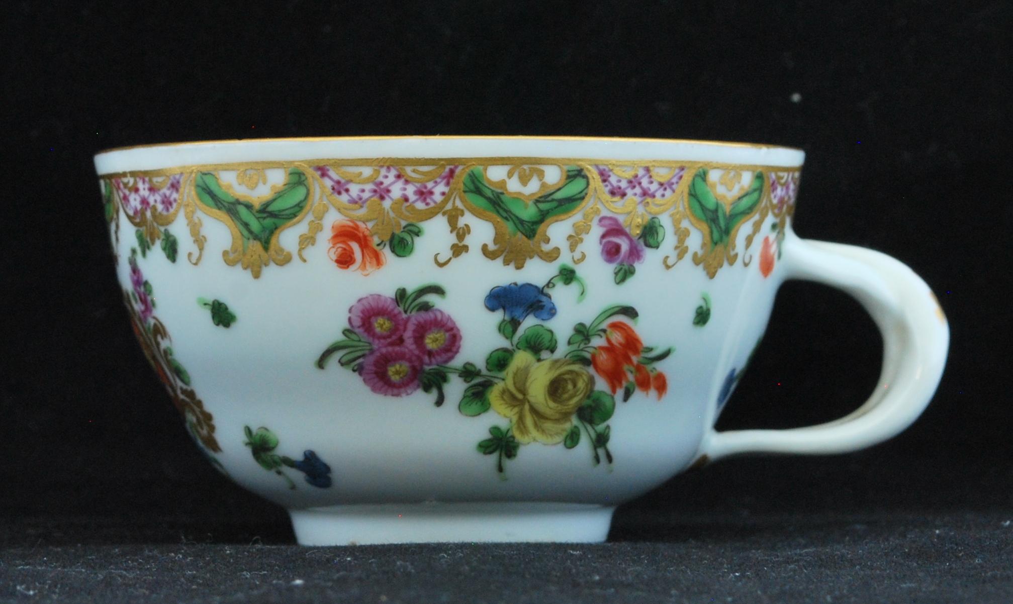 Armorial Tea Cup and Saucer from the Ludlow Service, Bristol, circa 1777 In Good Condition For Sale In Melbourne, Victoria