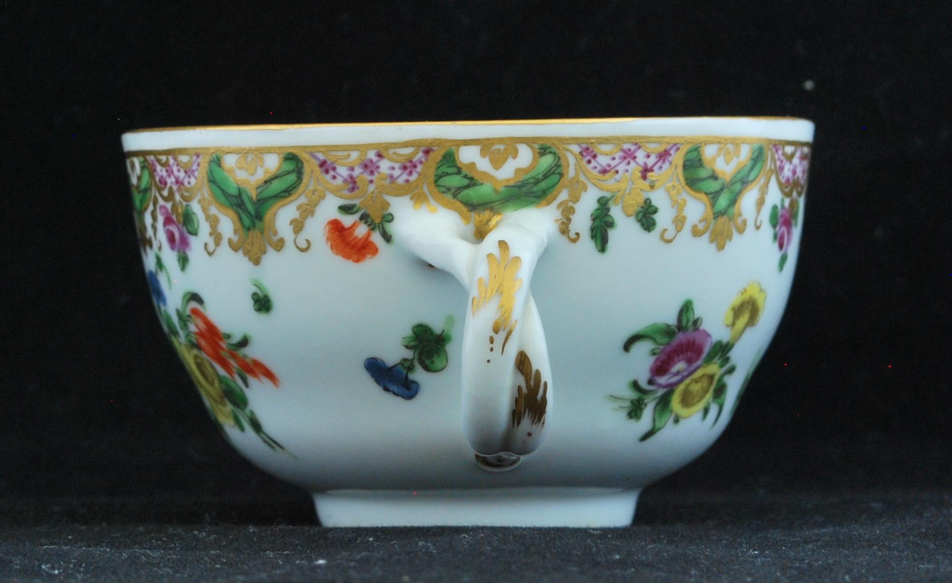 Armorial Tea Cup and Saucer from the Ludlow Service, Bristol, circa 1777 For Sale 1