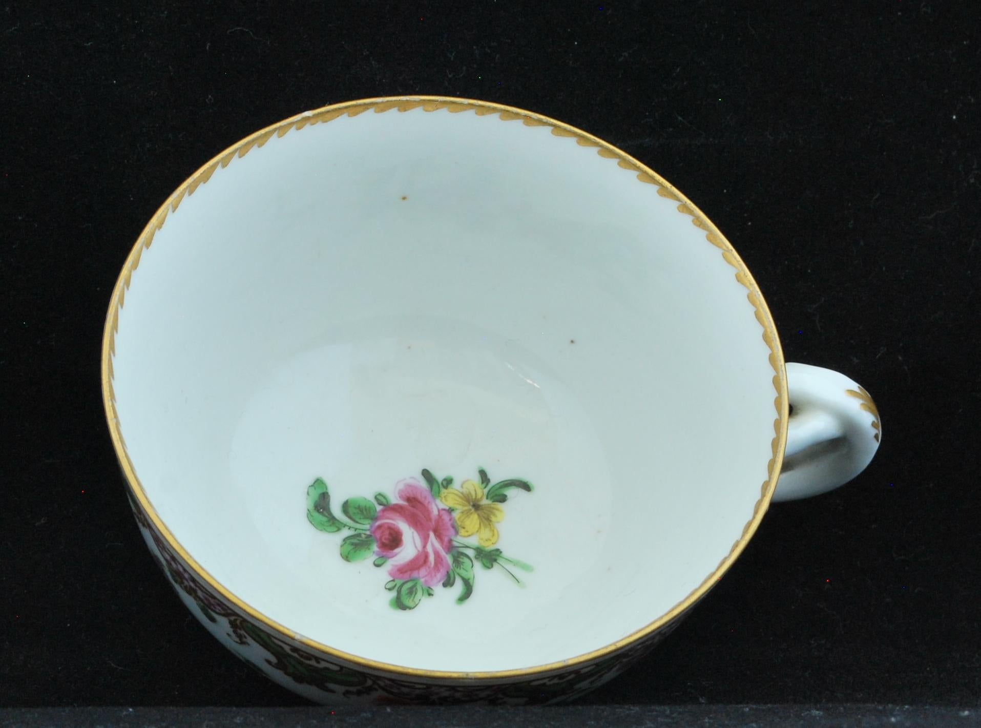 Armorial Tea Cup and Saucer from the Ludlow Service, Bristol, circa 1777 For Sale 2