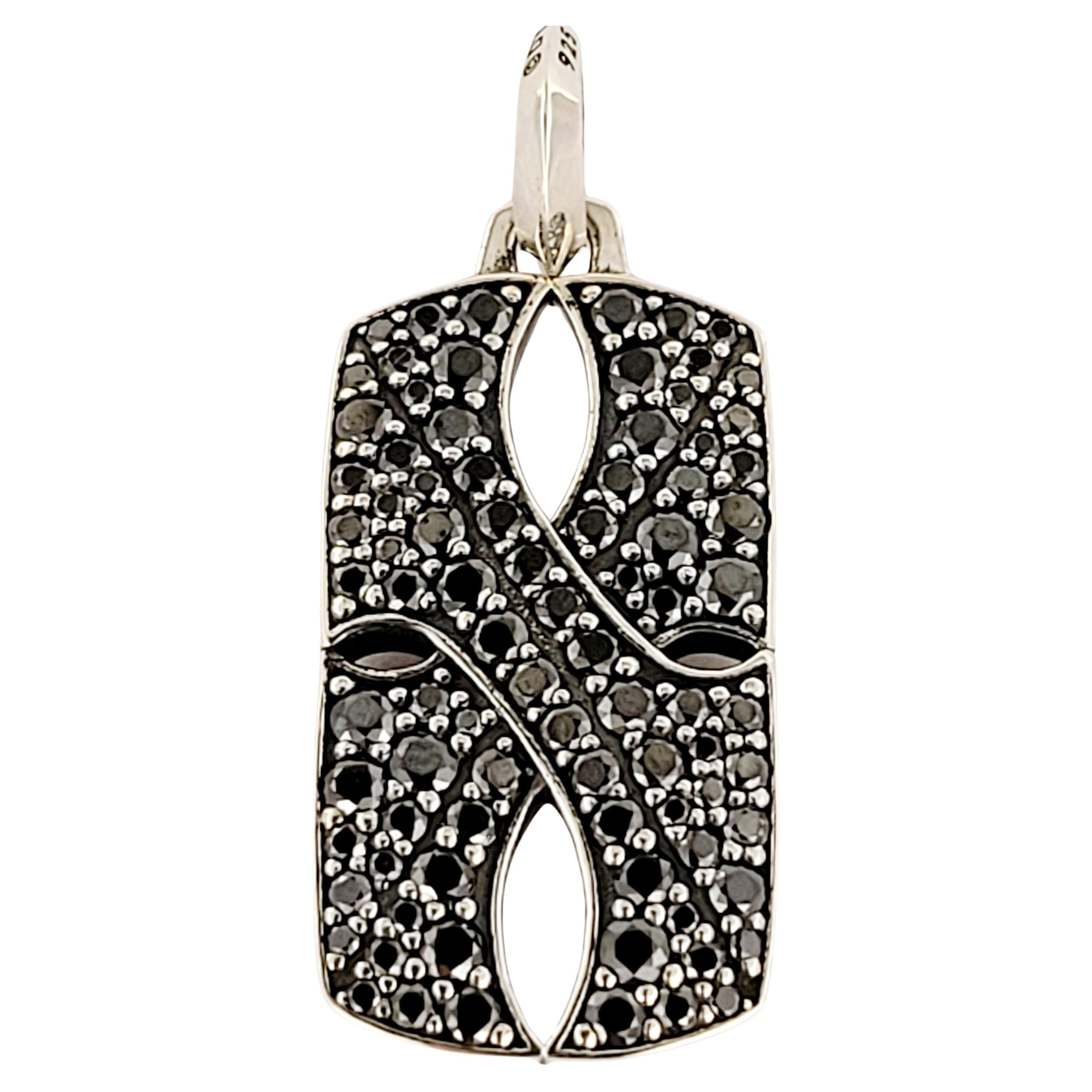 Armory Collection for Men Armory Tag Sterlingsilber mit schwarzen Diamanten