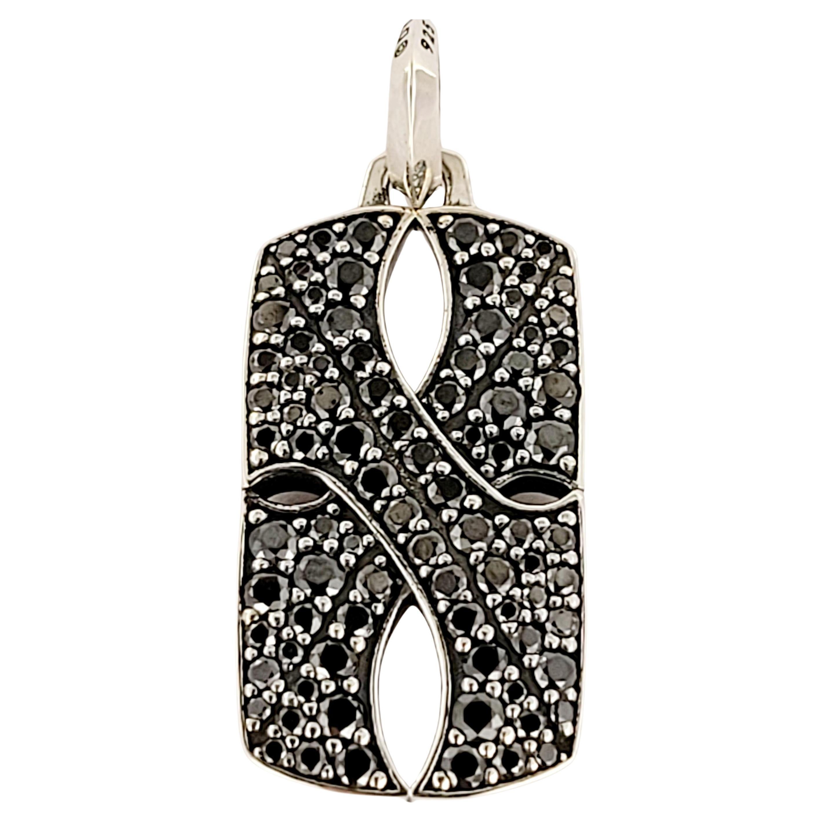 Armory Collection per uomo Armory Tag in argento sterling con diamanti neri