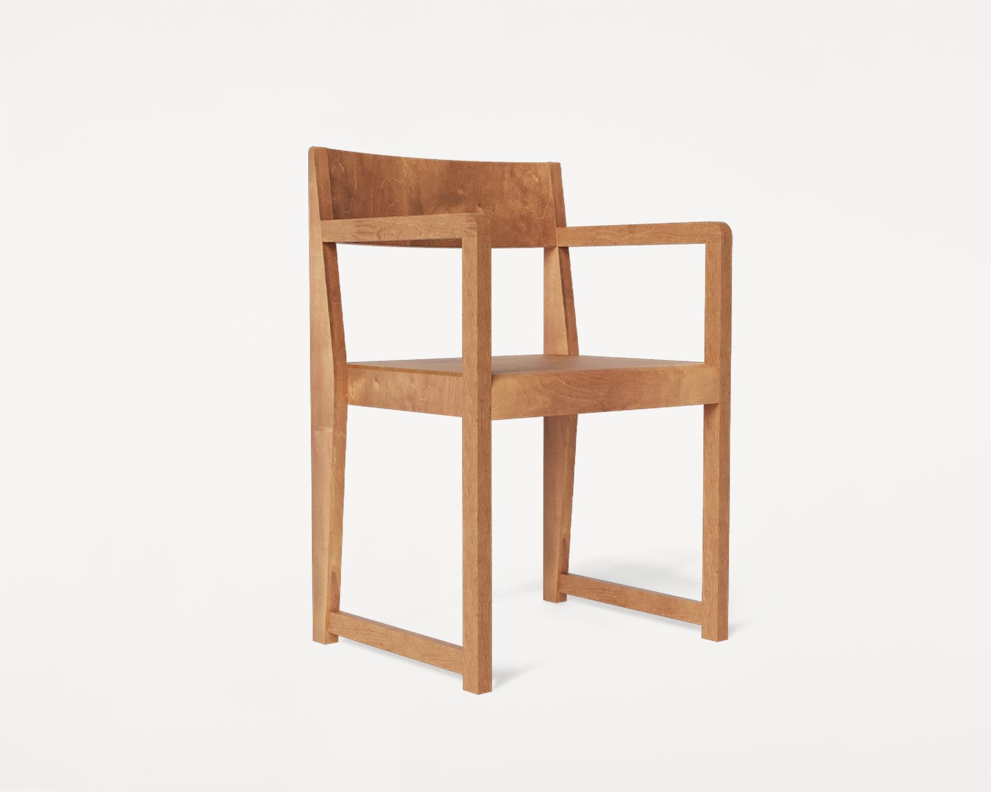 Armrest Chair 01 Warm Brown Birch In New Condition For Sale In Copenhagen, DK