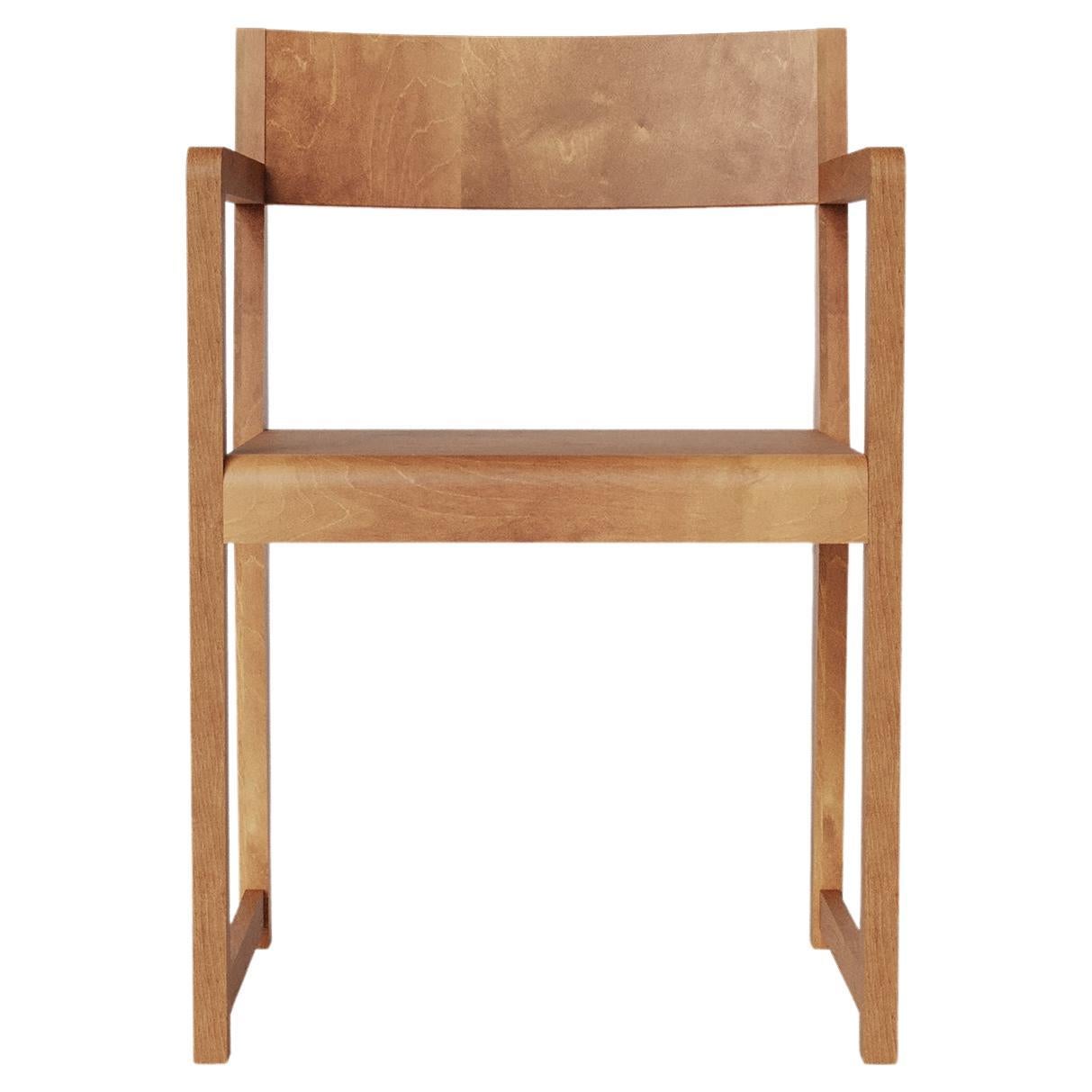 Armrest Chair 01 Warm Brown Birch For Sale