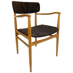 Armrest Chair in the Manner of Finn Juhl, Wood and fabric, Armchair Scandinavian