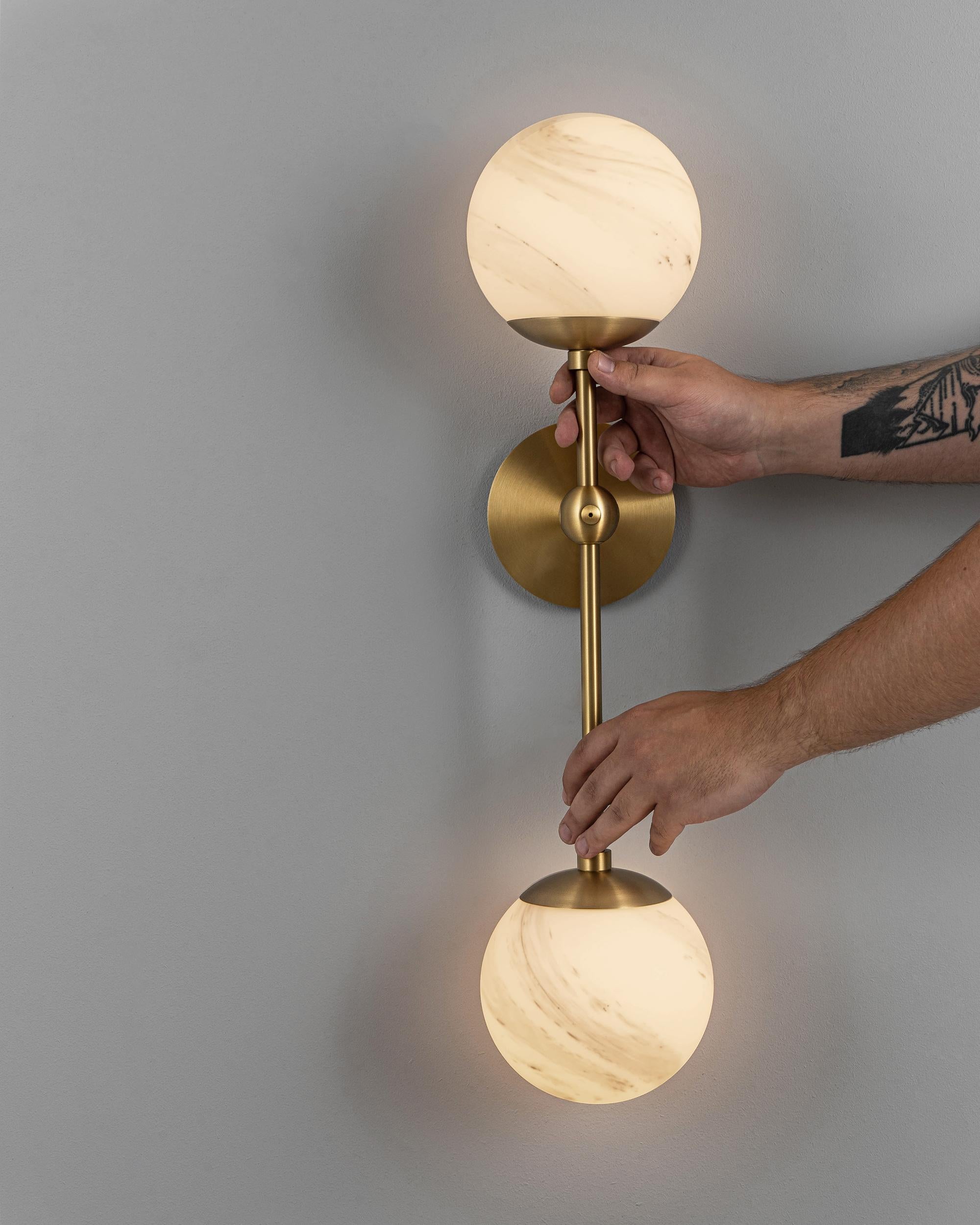 Brass Armstrong Dual Sconce For Sale