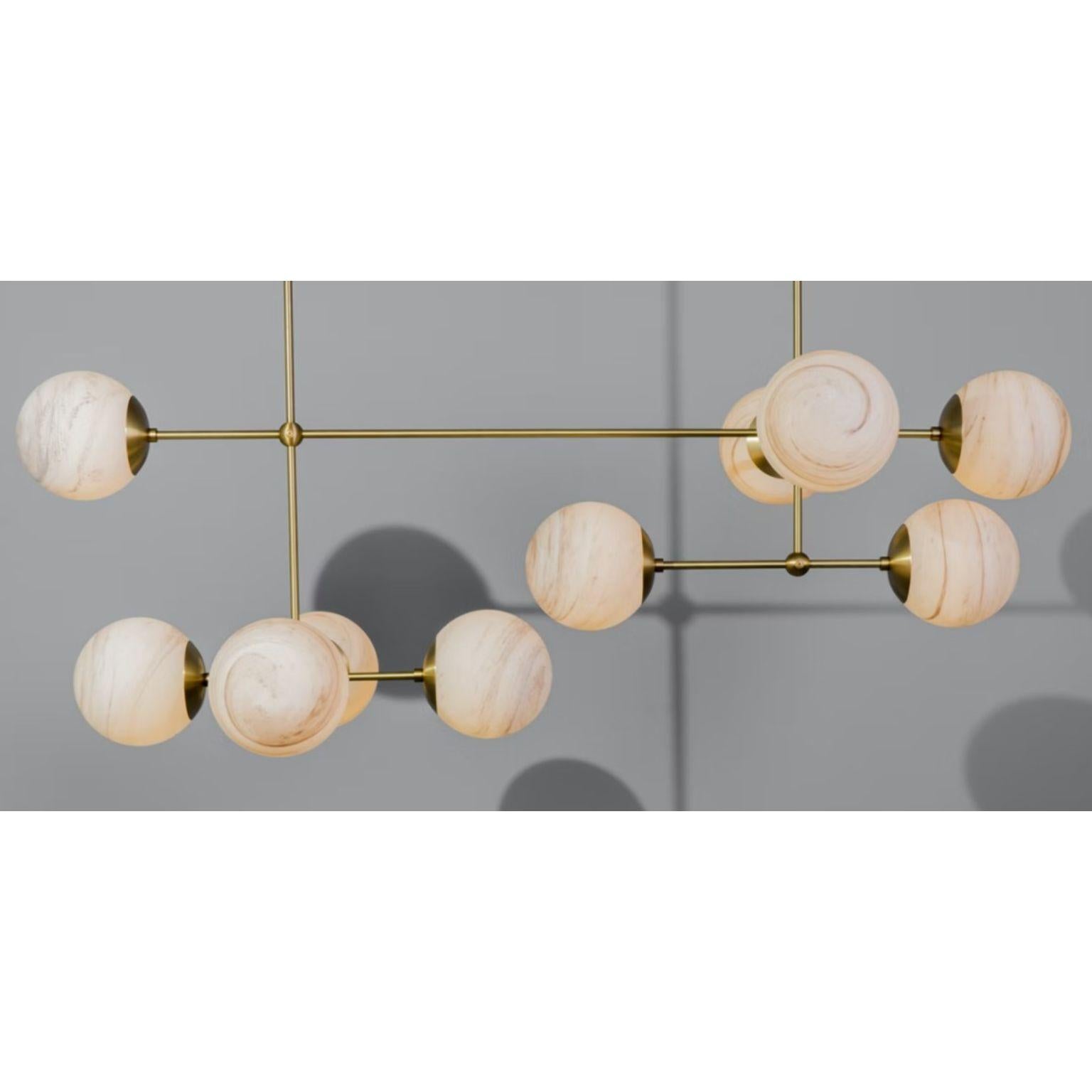Brass Armstrong Linear Chandelier by Schwung For Sale