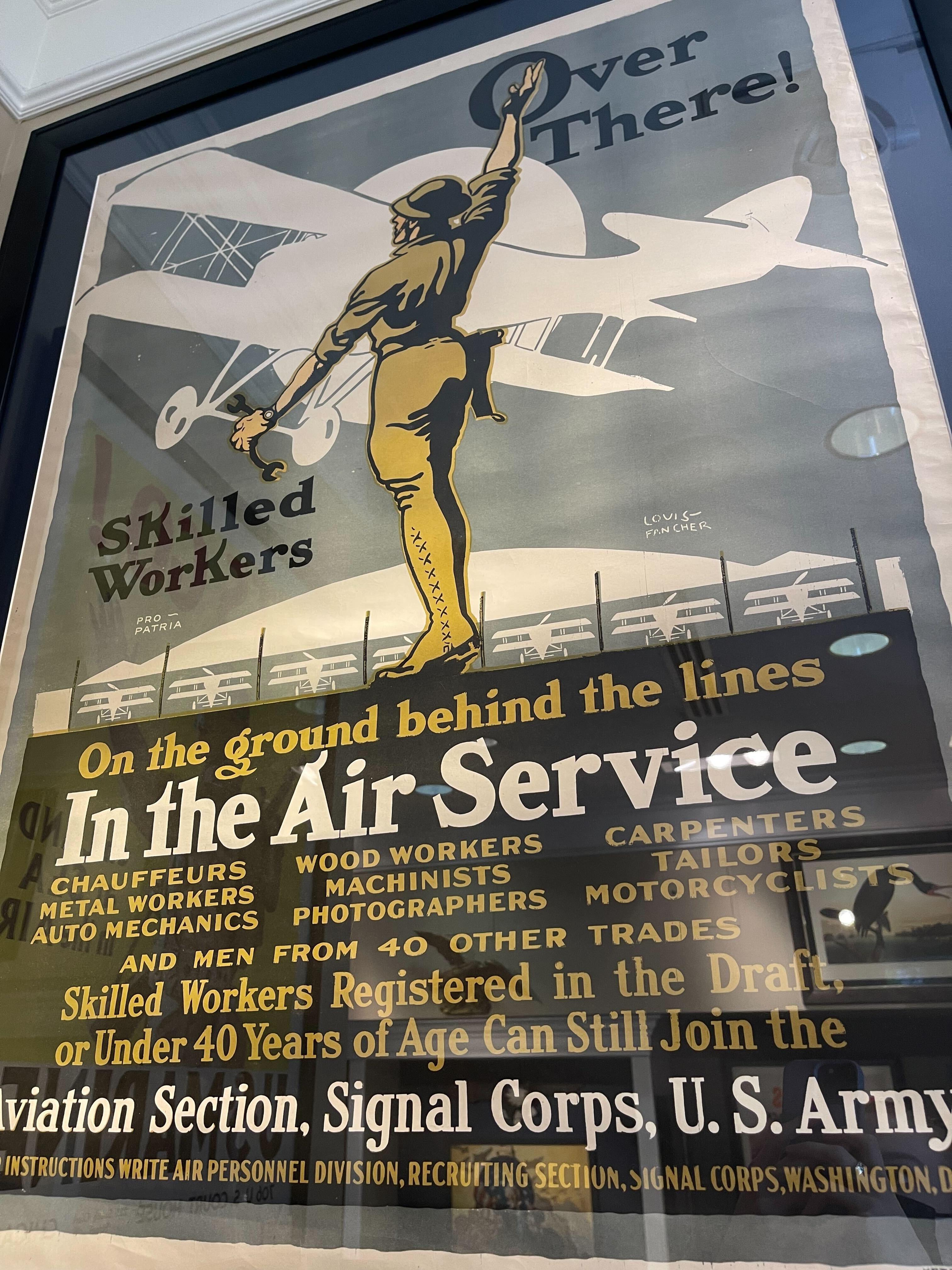 Army Air Service „Over There!“ Recruitment-Poster aus dem Ersten Weltkrieg von Louis Fancher, 1918 im Angebot 1
