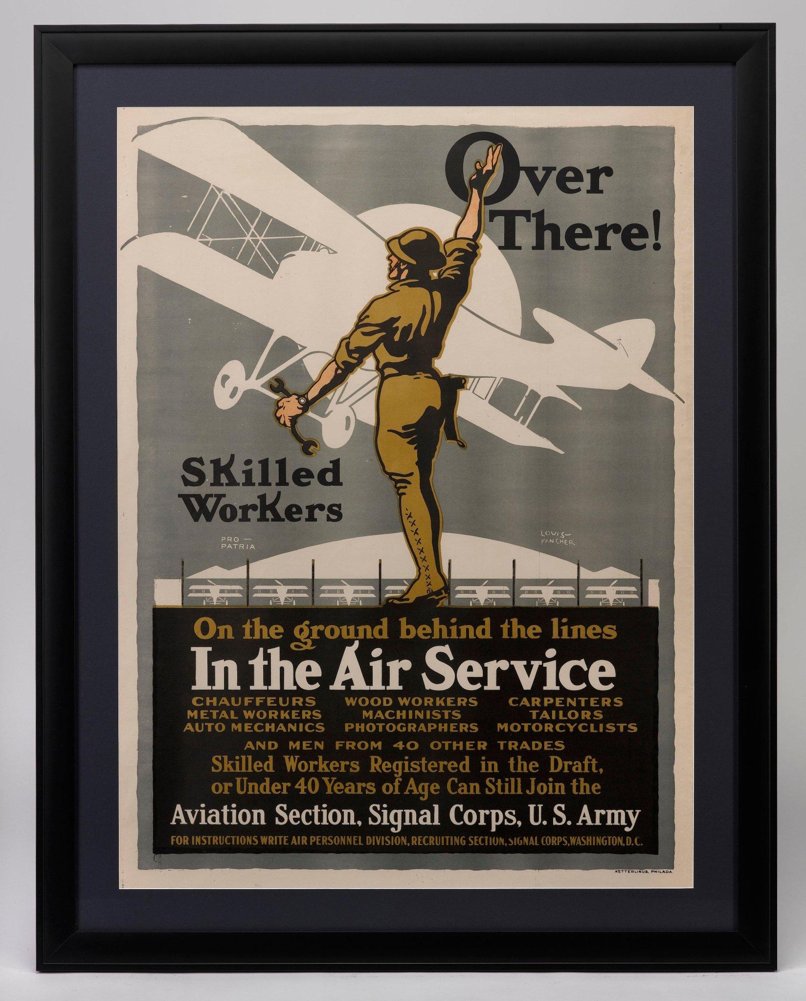 Army Air Service „Over There!“ Recruitment-Poster aus dem Ersten Weltkrieg von Louis Fancher, 1918 im Angebot 2