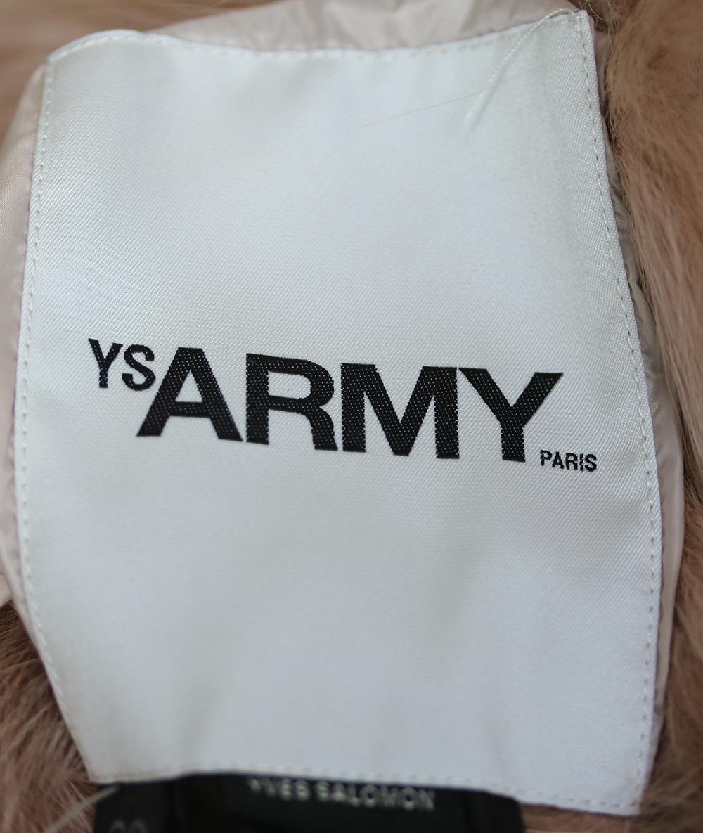 Gray Army by Yves Salomon Oversized Short Parka Jacket 