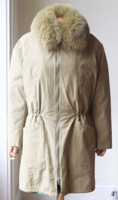 Army By Yves Salomon Reversible Printed Rabbit Fur & Cotton Parka