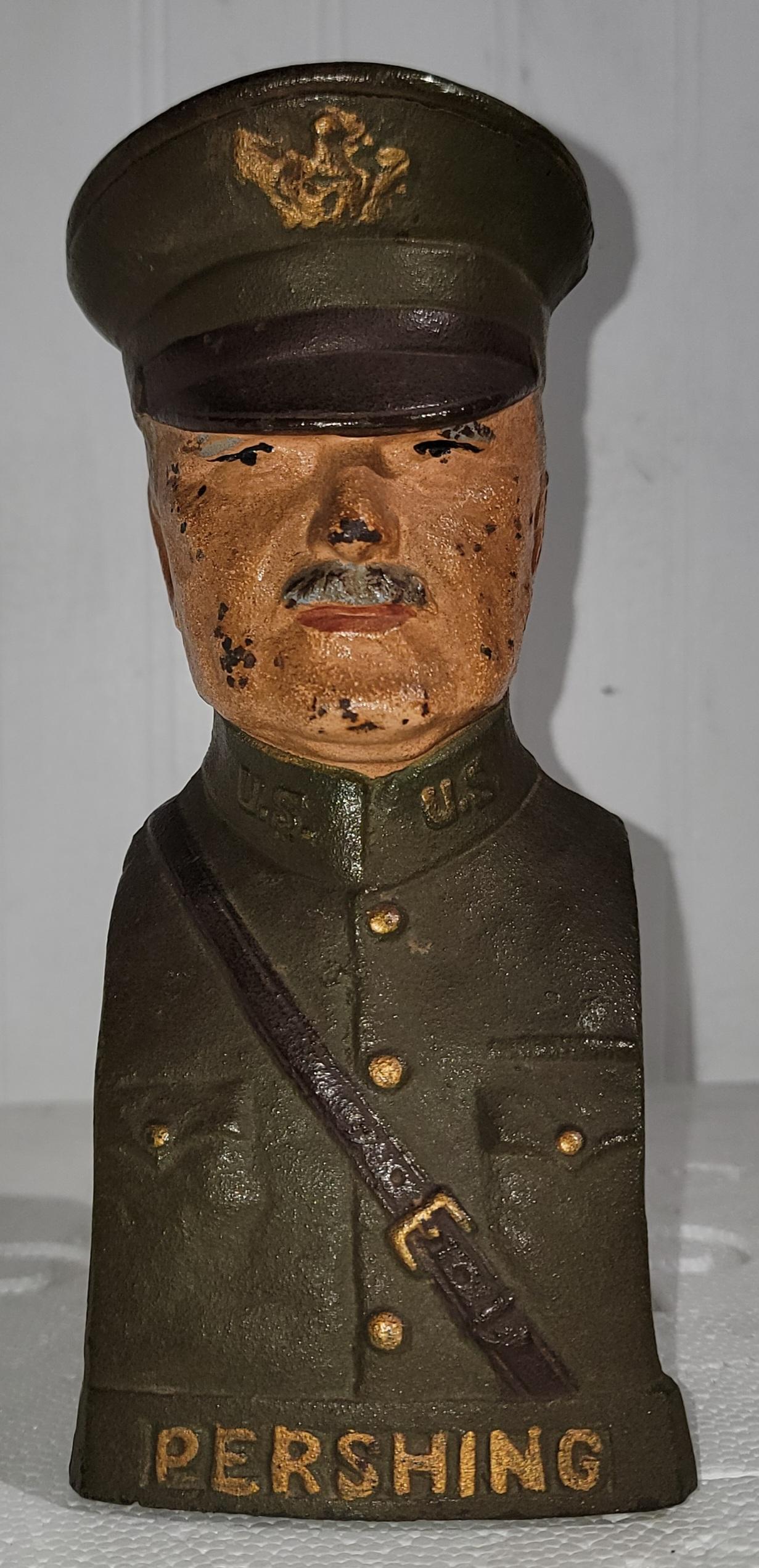 Iron Army General John Joseph Pershing Dated 1919 Coin Bank For Sale