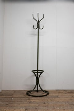 Army Green Industrial Metal Coat Stand  Flat to Wall Design