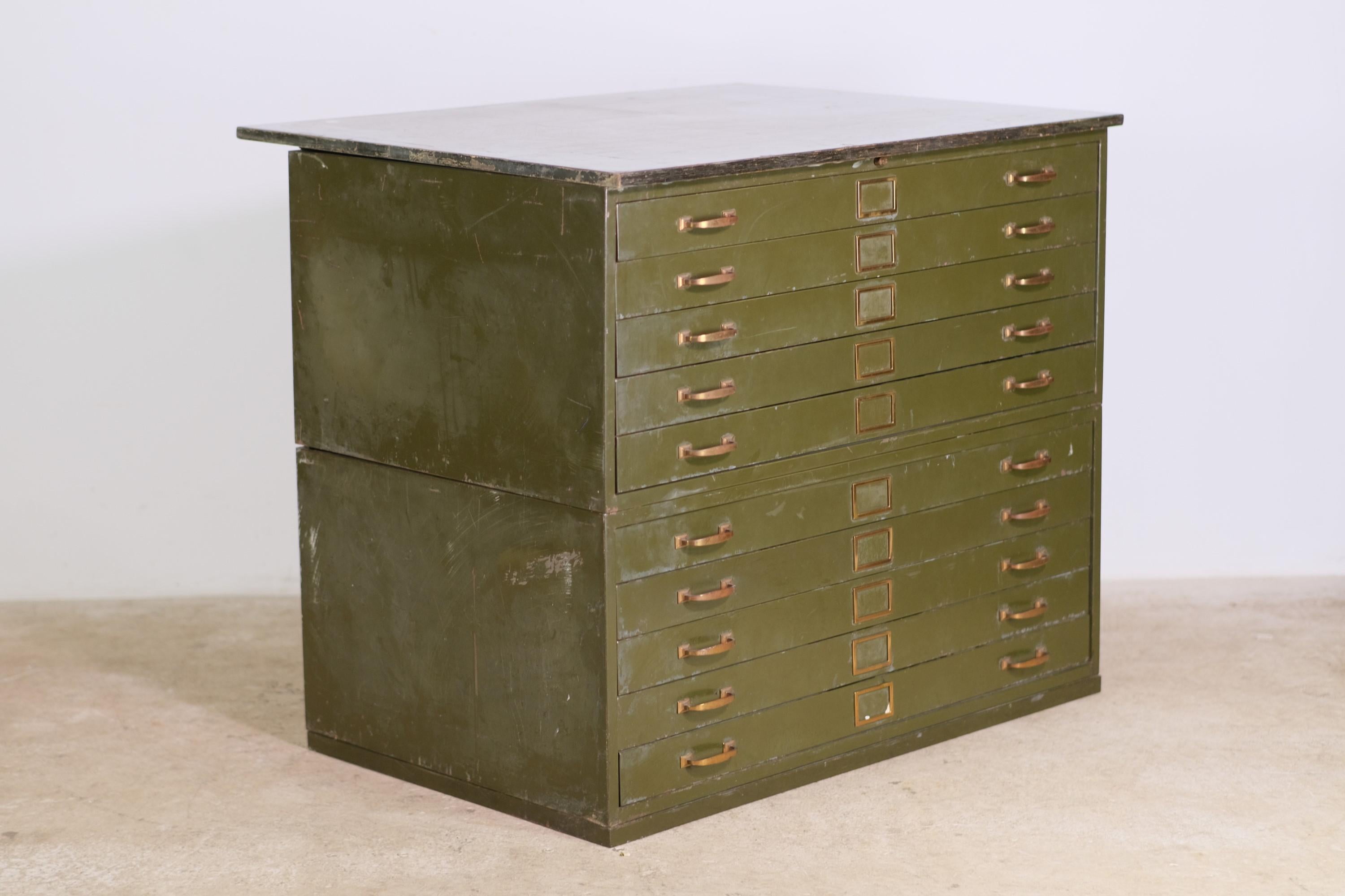 olive green filing cabinet