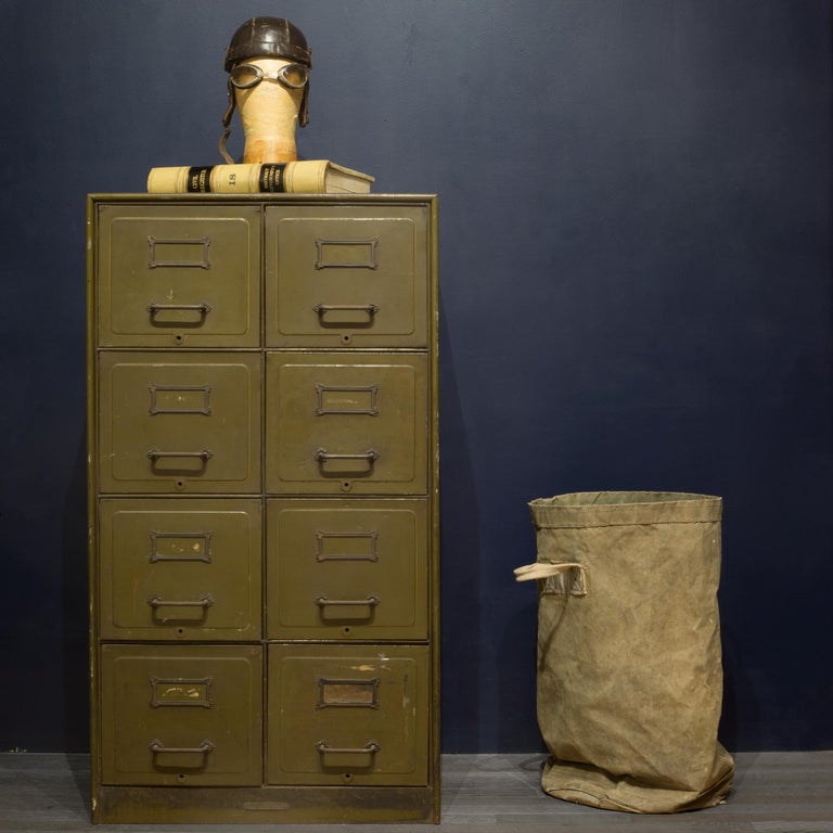 Army Green Steel Double File Cabinet Circa 1940s For Sale At 1stdibs