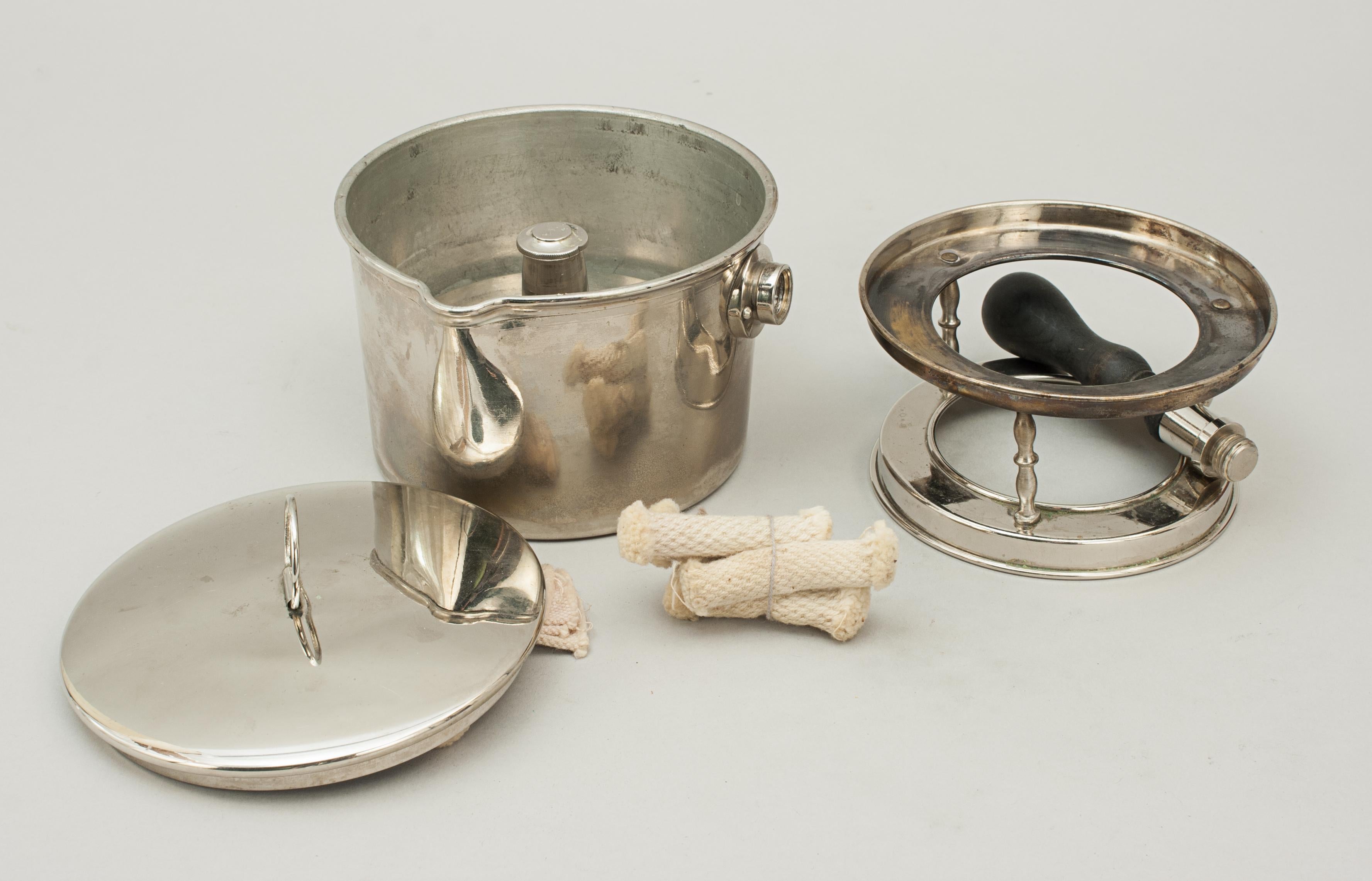 Army & Navy Campaign Spirit Stove in Leather Case with Sauce Pan 7