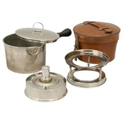 Vintage Army & Navy Campaign Spirit Stove in Leather Case with Sauce Pan