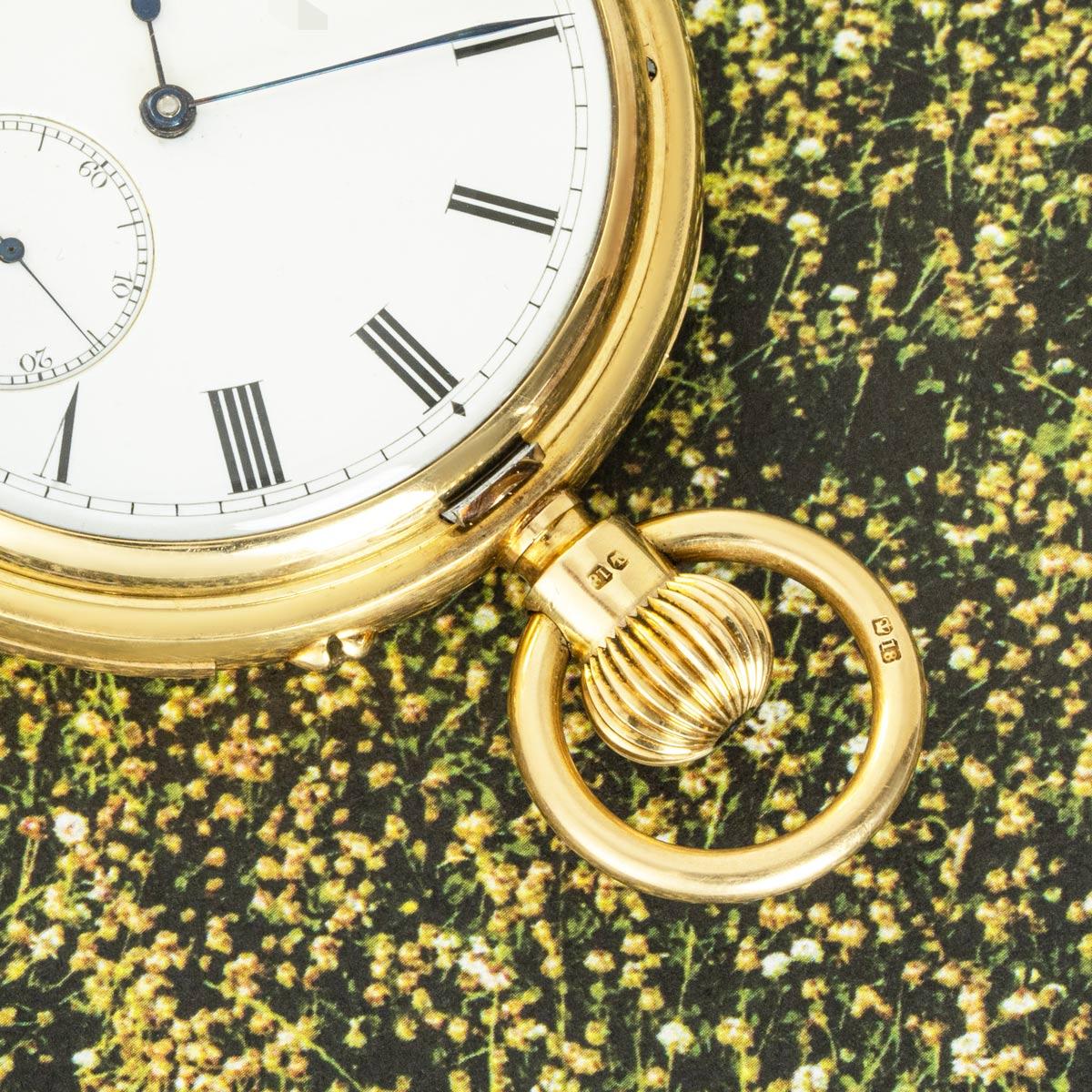Army & Navy. A Very Heavy 18ct Yellow Gold Half Hunter Keless Lever Minute Repeater Pocket Watch, C1882.

Dial: The excellent white enamel dial numbered with Roman numerals outer minute track and subsidiary seconds dial at six o'clock. The original