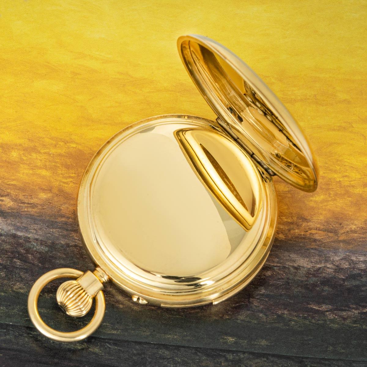 Army & Navy Gold Half Hunter Minute Repeater Pocket Watch C1882 In Good Condition For Sale In London, GB