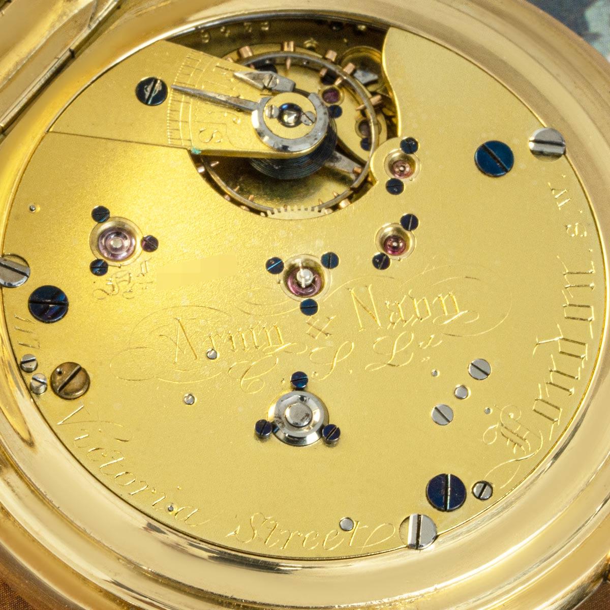 Army & Navy Gold Half Hunter Minute Repeater Pocket Watch C1882 For Sale 1