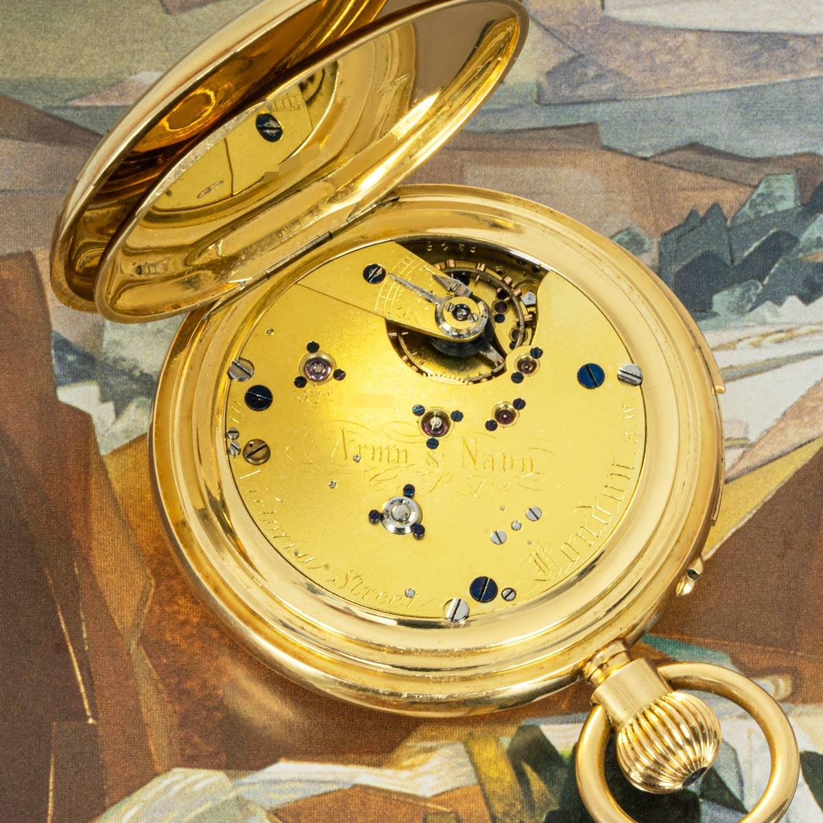 Army & Navy Gold Half Hunter Minute Repeater Pocket Watch C1882 For Sale 5