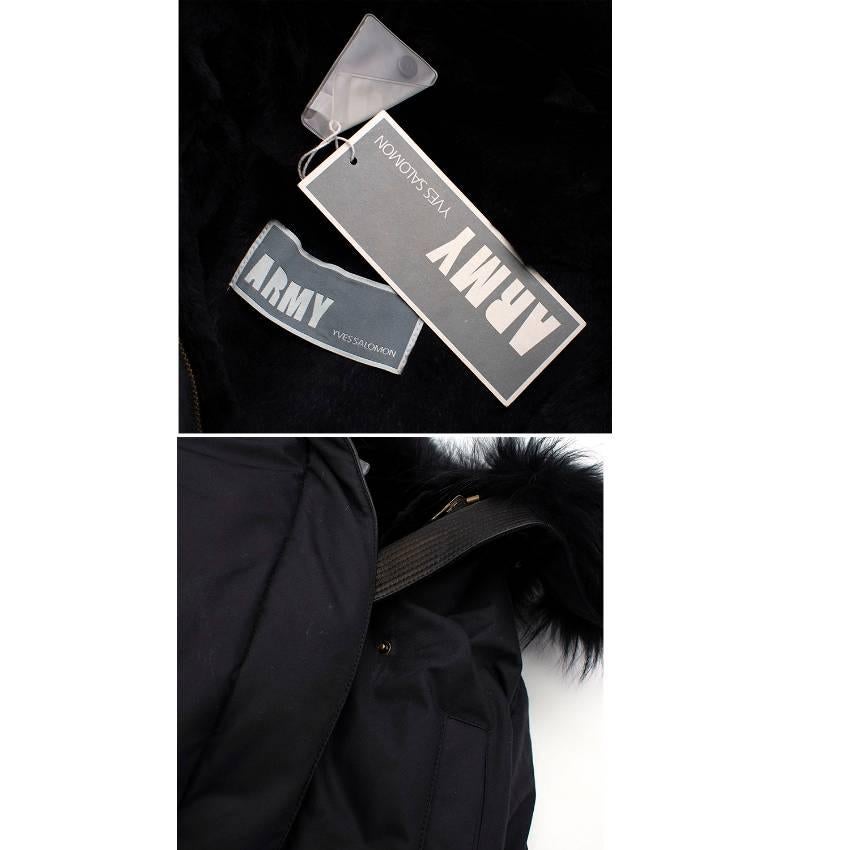 Women's Yves Salomon Black Army Parka Coat For Sale
