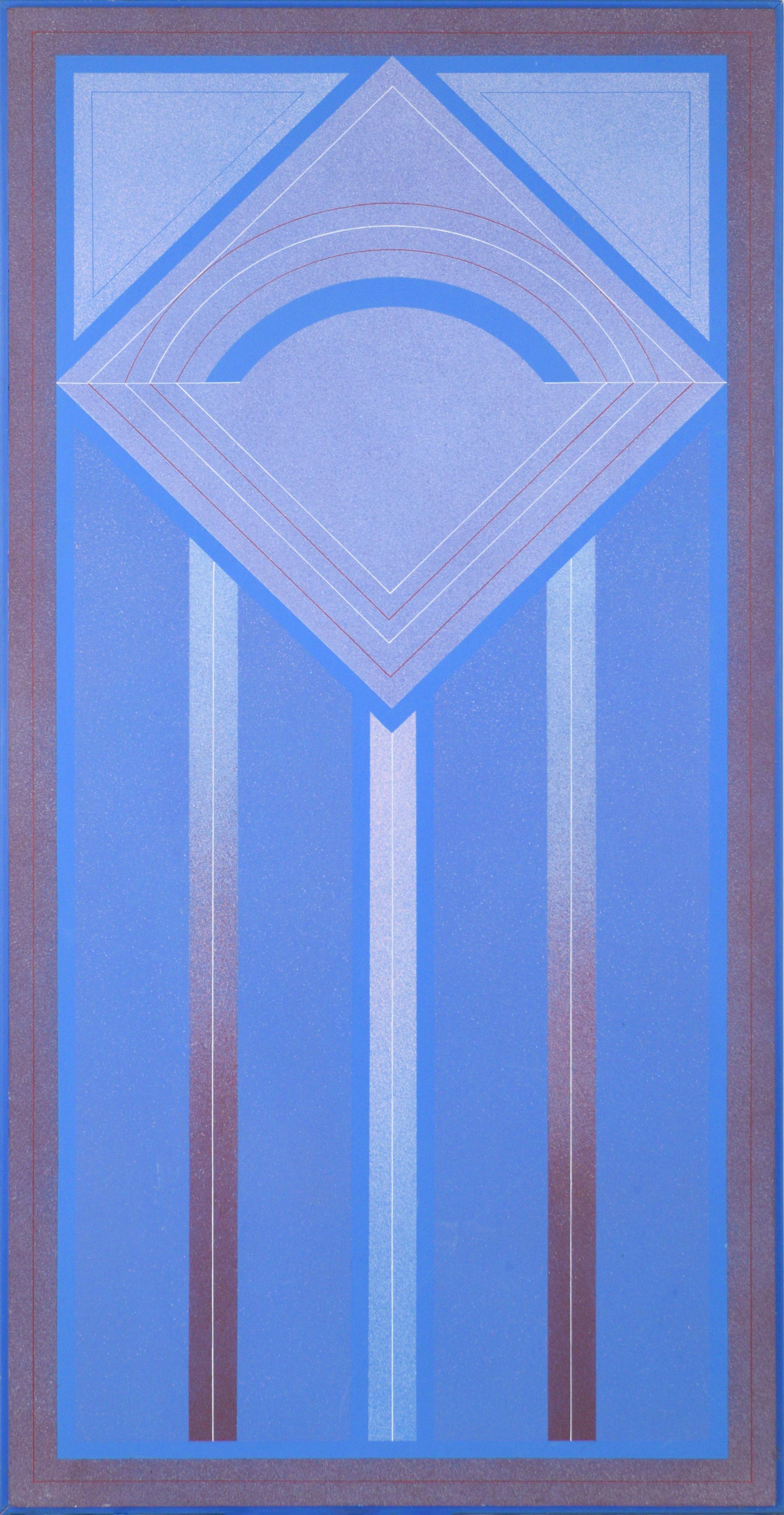 Arn Ghigliazza Abstract Painting - "Kiva IV" - 1970's Minimalist Geometric Abstract 
