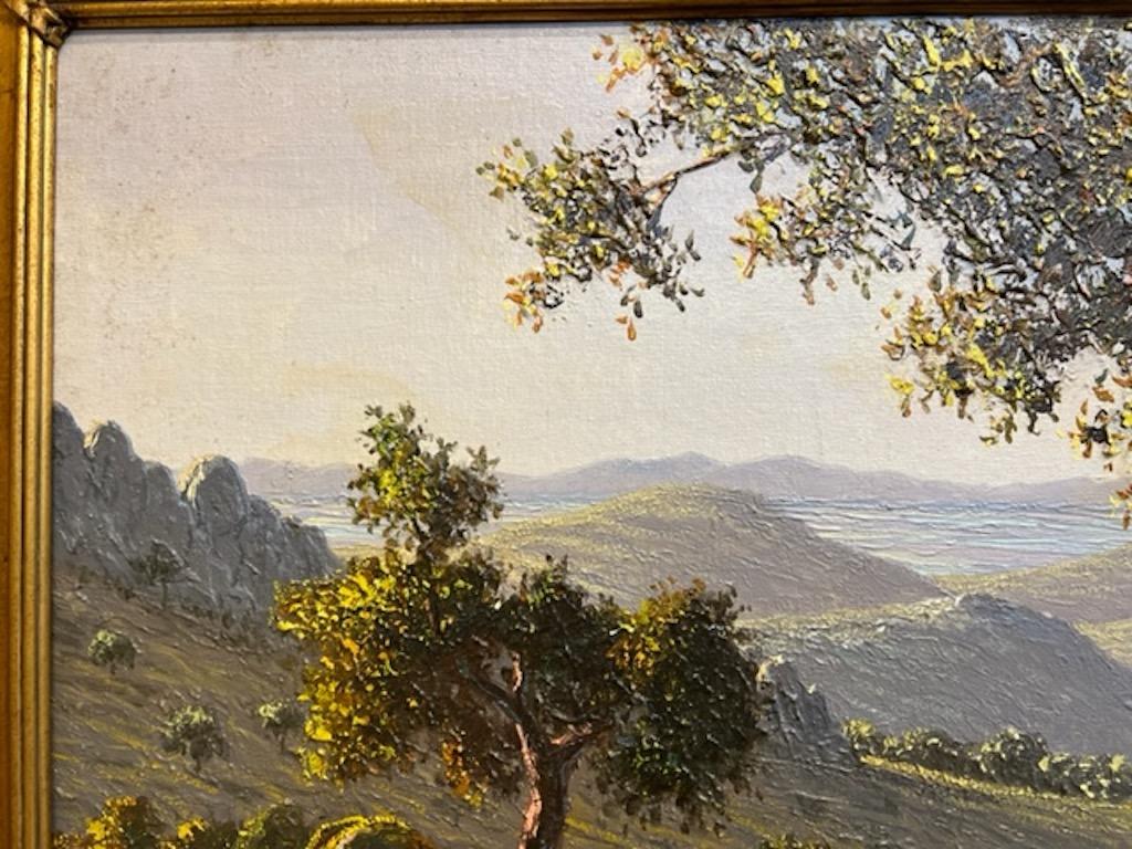 Paisaje con montañas y árboles - Painting Otro estilo de arte de Arnaldo Curia Santos
