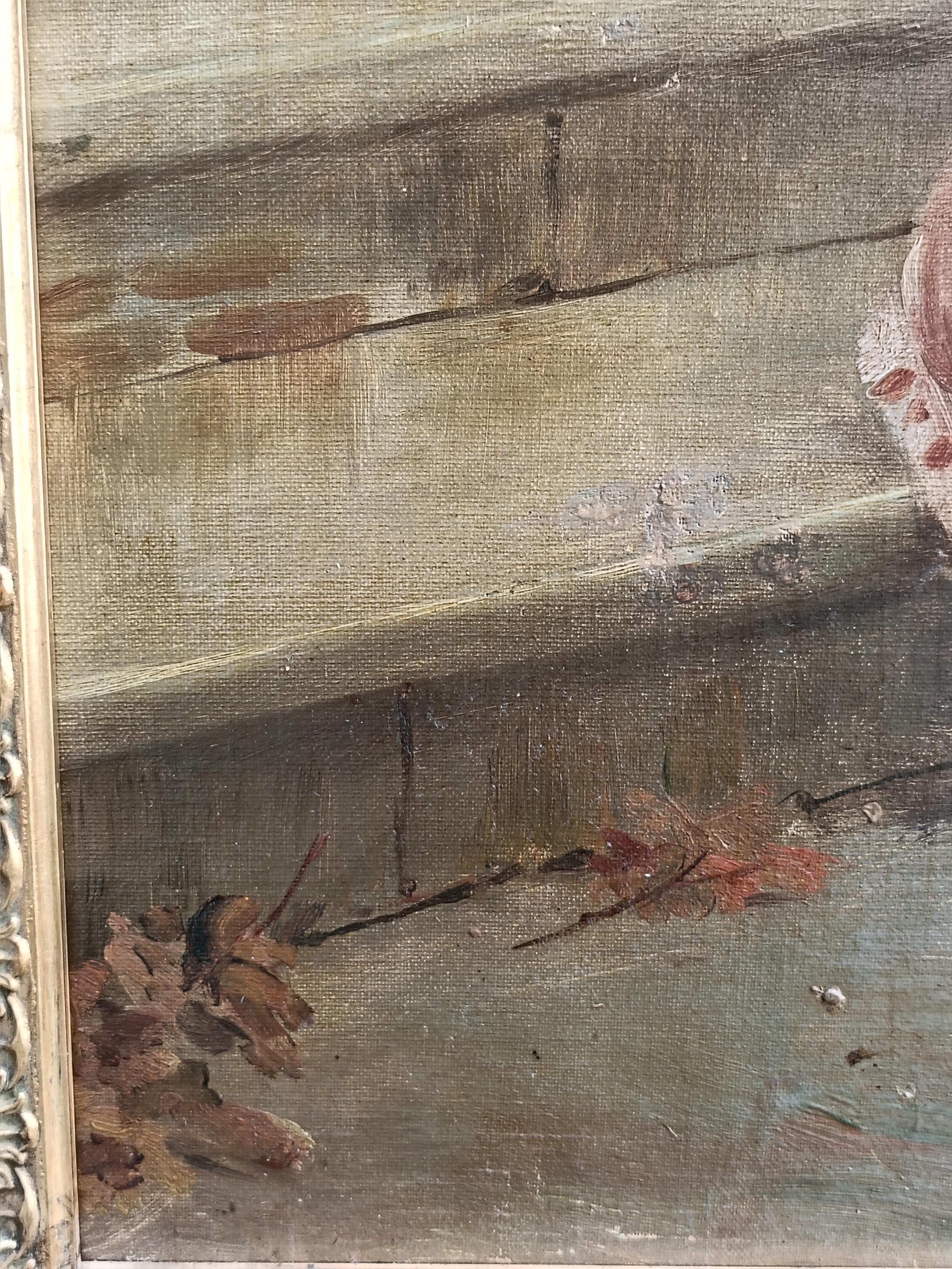 La Dama nel Parco, Olio su Tela Firmato Arnaldo De Lisio in vendita 9