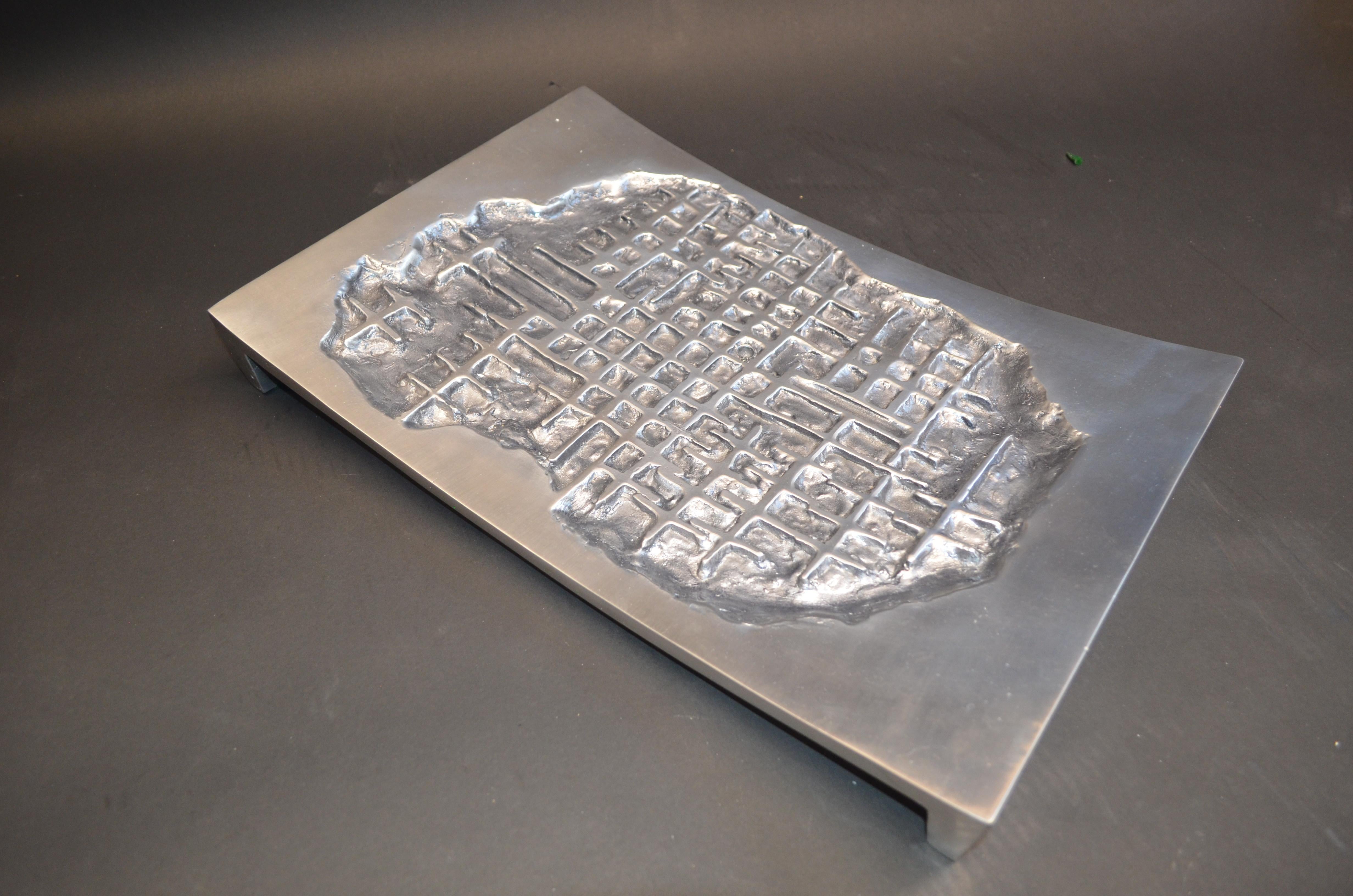 Aluminum Arnaldo Gamba Cast Aluminium Decorative Tray For Sale