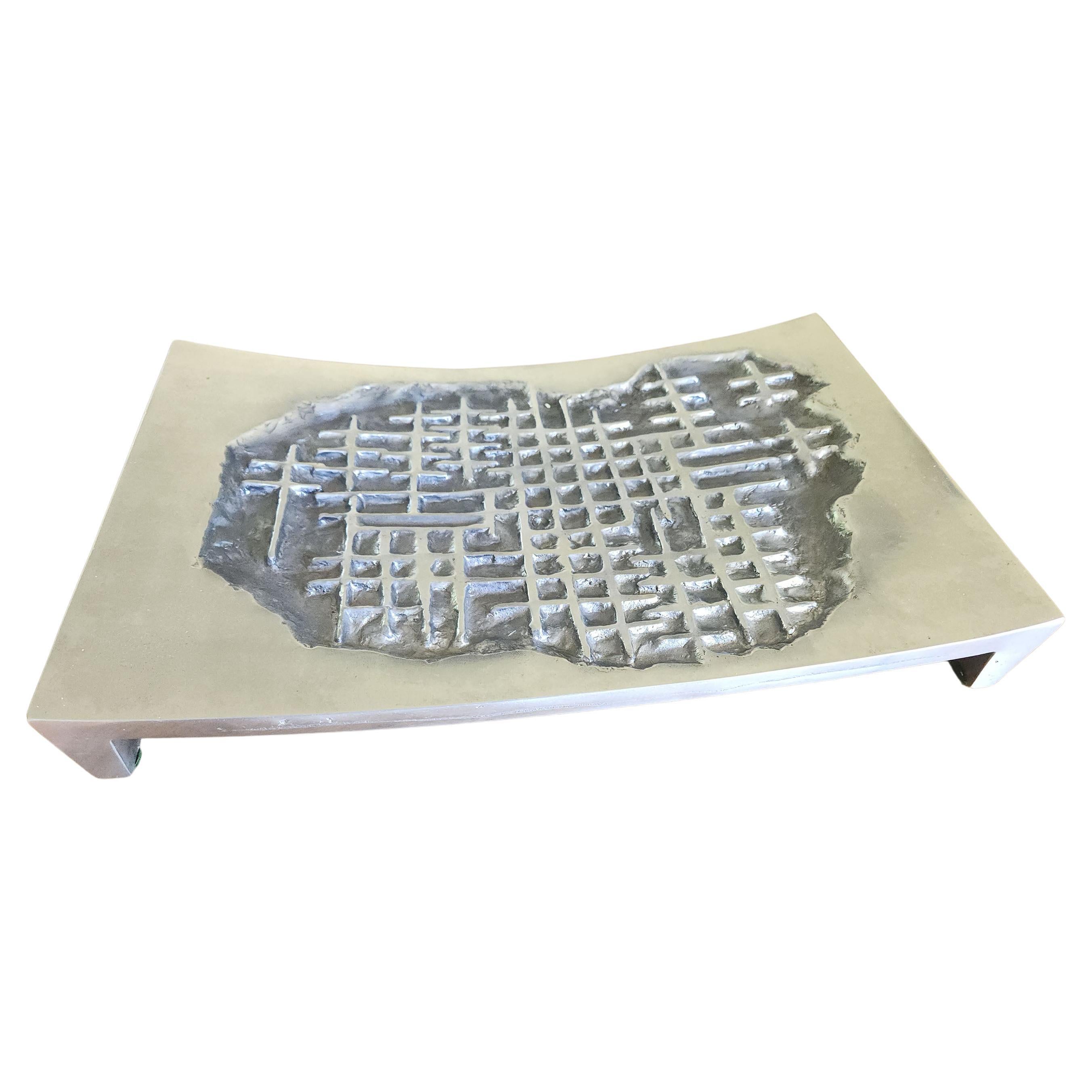 Arnaldo Gamba – großer Tafelaufsatz aus Aluminiumguss, Italien 2004