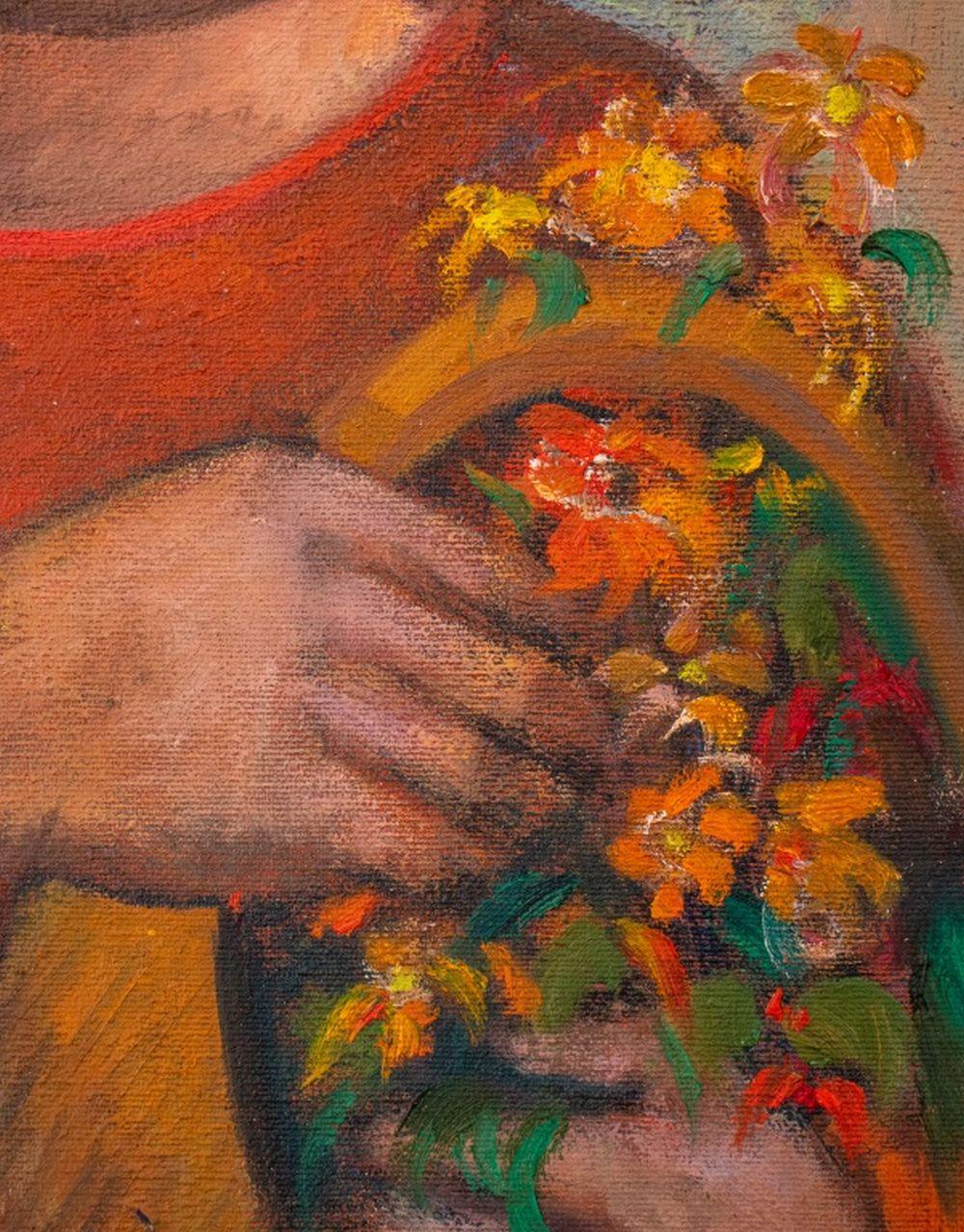 Arnaldo Miccoli (Italiener, geb. 1938), Porträt einer Frau, Öl auf Leinwand, links unten signiert, Rahmen aus goldfarbenem Metall und Holz. Bild: 16
