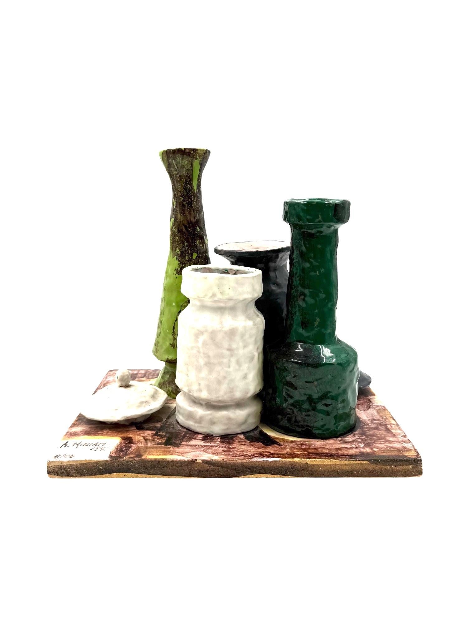Céramique Arnaldo Miniati, Morandi allegory Sculpture, ed. 8/50, Italie 1971 en vente