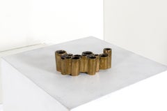 Arnaldo Pomodoro, Bougeoir, Signed, Gilet Bronze, circa 1970, Italy