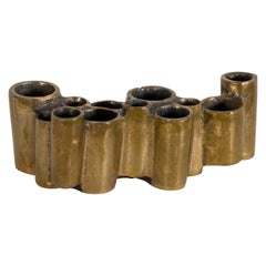 Arnaldo Pomodoro, Bougeoir, Signed, Gilet Bronze, circa 1970, Italy