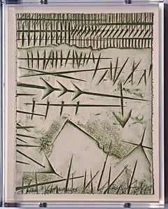 Arnaldo Pomodoro - di Auguri, rara acquaforte firmataN, de-accessione del museo, incorniciata