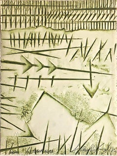 di Auguri, rare etching by famed Italian sculptor SignedN, museum de-accession