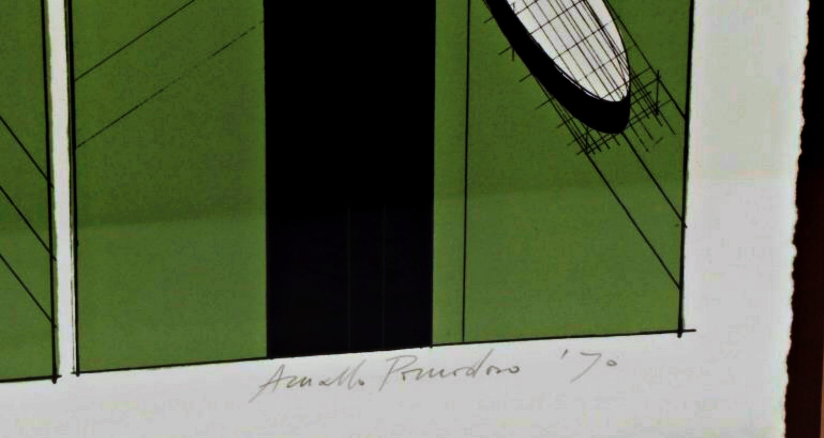 Arnaldo Pomodoro
Sans titre, 1970
Lithographie couleur sur papier vélin
Signé à la main et numéroté 15/15
Signé à la main par l'artiste, signé et daté au crayon dans la marge inférieure droite, édition limitée notée au crayon dans la marge