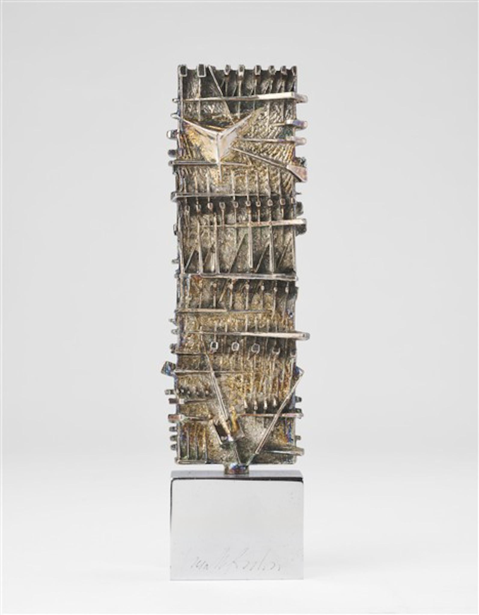 Arnaldo Pomodoro (1926) - Elemento 1 (Steele) per Fiat - Bronze argenté en vente 1