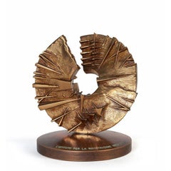 Arnaldo Pomodoro ( 1926 ) - Rotazione Ascensoriale - Scultura in bronzo - 1993