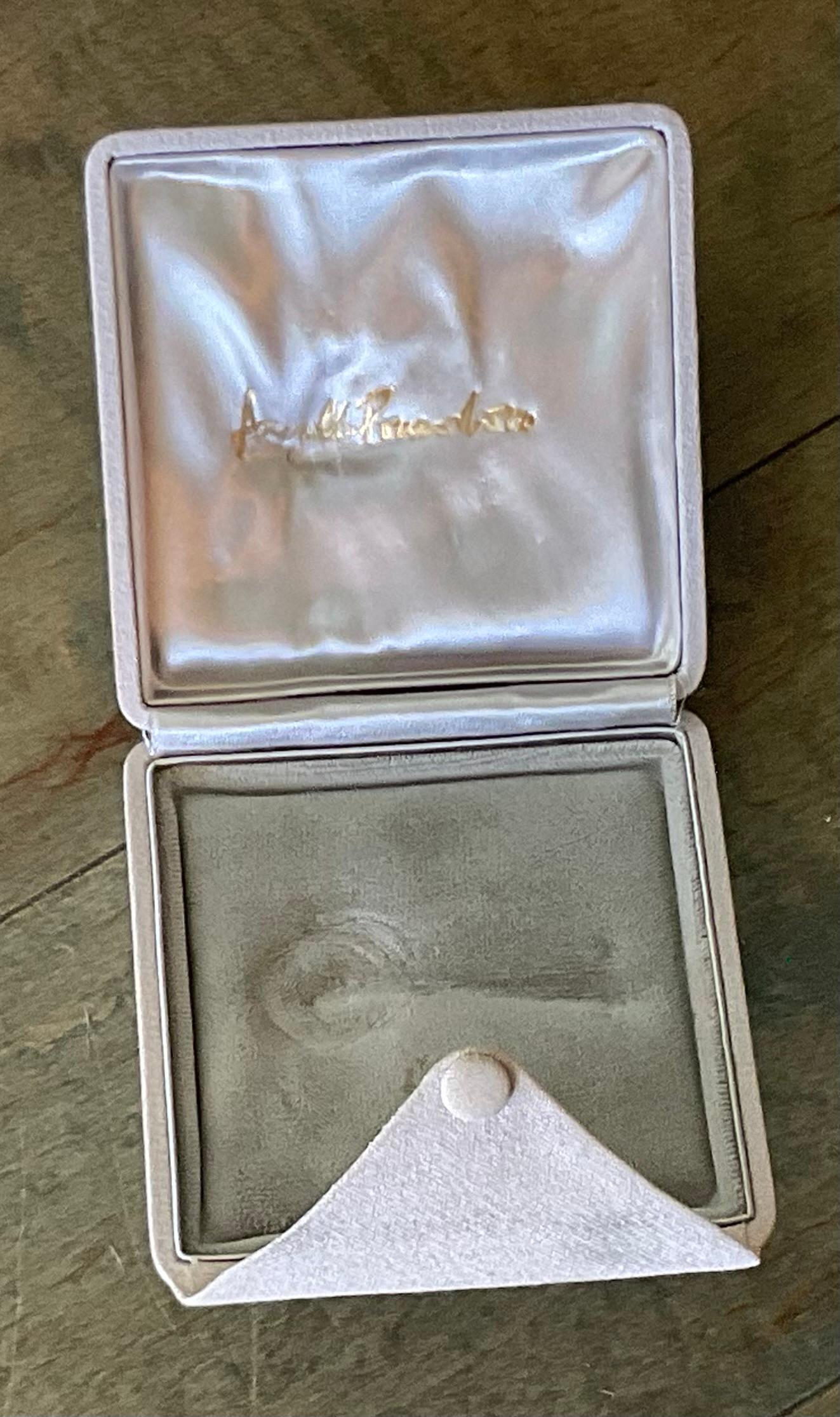 Gold Arnaldo Pomodoro SIGNED 18K gold Sculpture PIN with original box Abstract Art For Sale