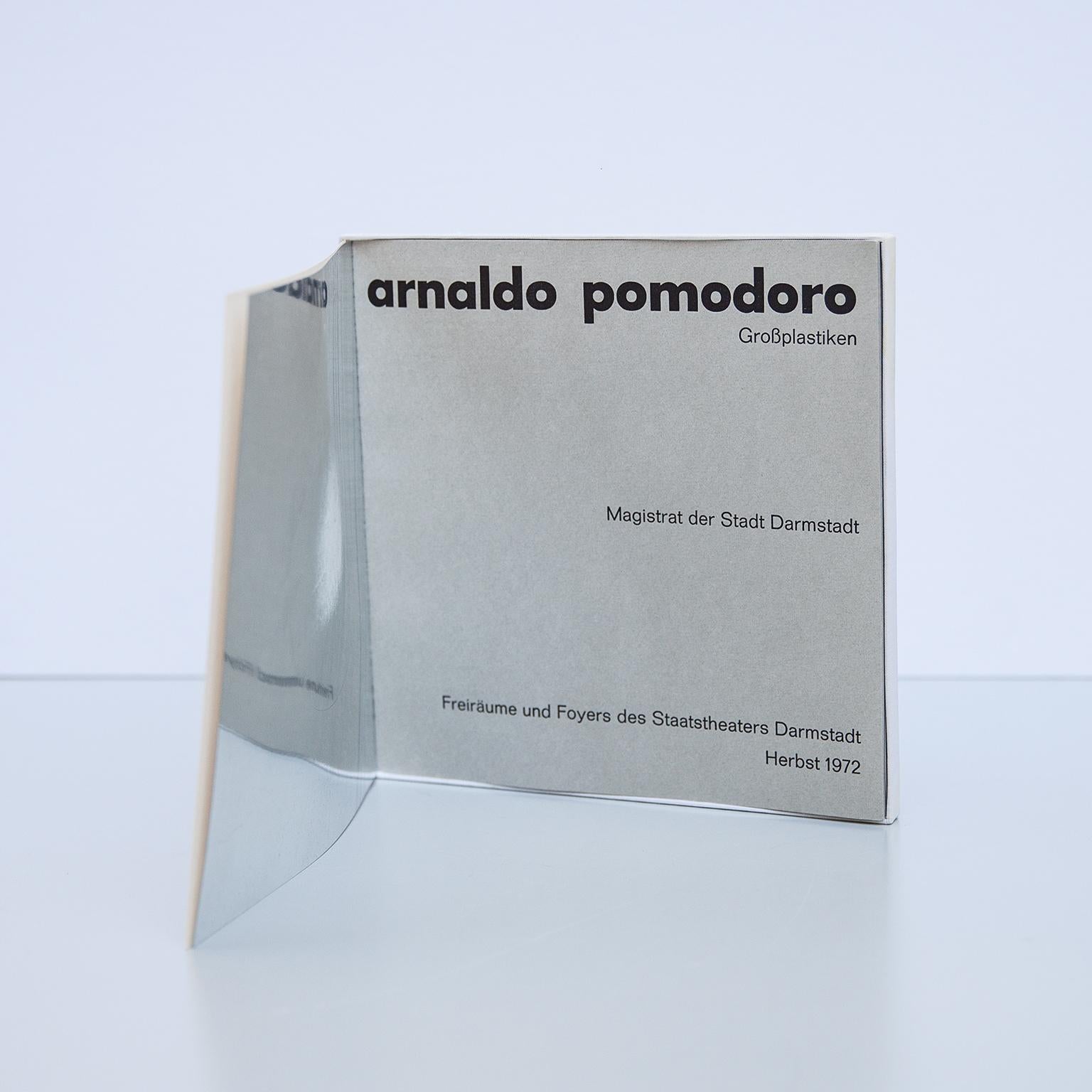 Fiberglass Arnaldo Pomodoro Silver Plated Disk Art Object 1972