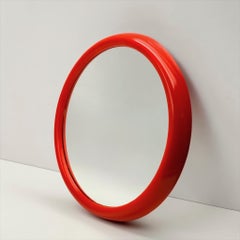 Arnaldo Radaelli Mirage Round Mirror Orange Italy 1970s