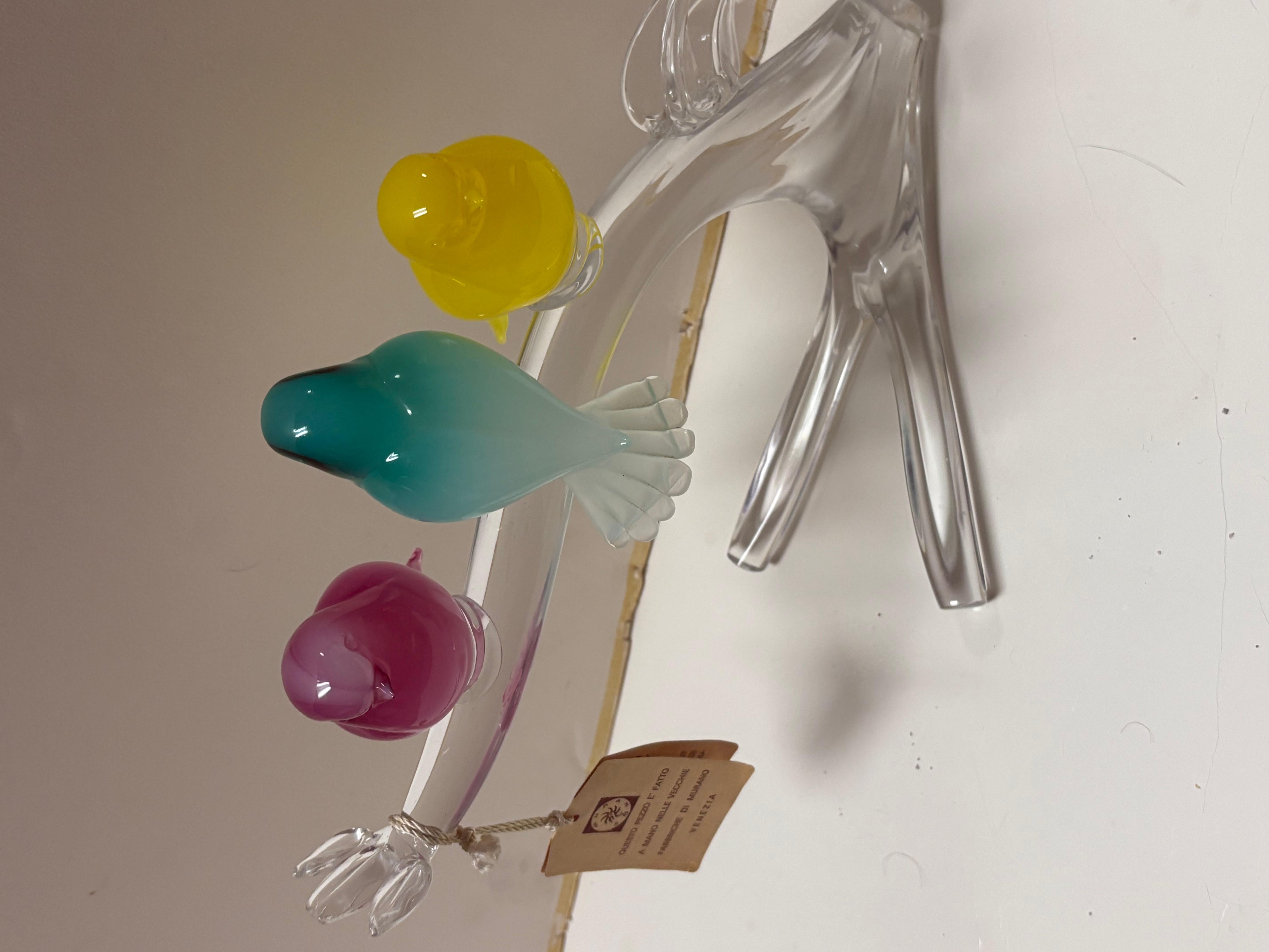 Arnaldo Zanella Murano Glas Vogelnest Skulptur. In ausgezeichnetem Zustand misst 12x8x5. 