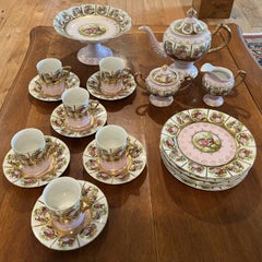 Arnat Fragonard "Love Story" 22-Karat Gold & Hand-Painted Porcelain Tea Service